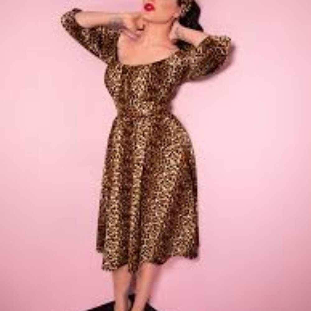 Vixen by Micheline Pitt Leopard dress NWT